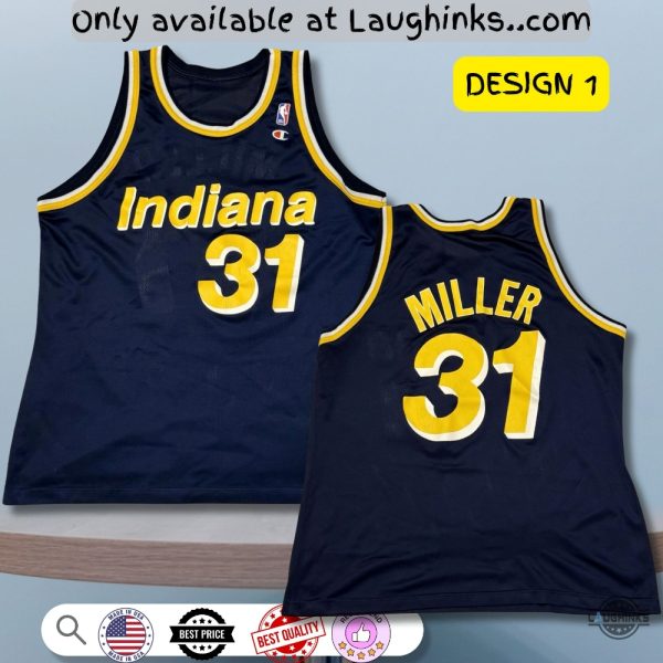 reggie miller champion jersey shirt indiana pacers nba finals haliburton full printed replica laughinks 1