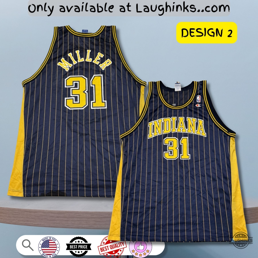 Reggie Miller Champion Jersey Shirt Indiana Pacers Nba Finals Haliburton Full Printed Replica 5 Reggie Miller Champion Jersey Shirt Indiana Pacers NBA Finals Haliburton Full printed replica