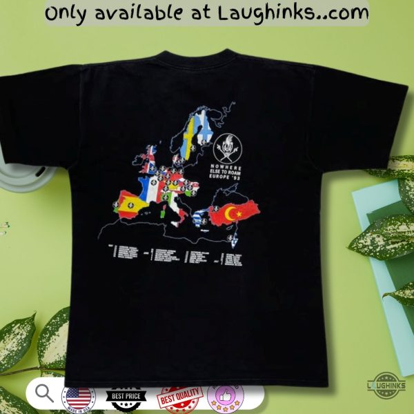 metallica nowhere else to roam europe 1993 shirt
