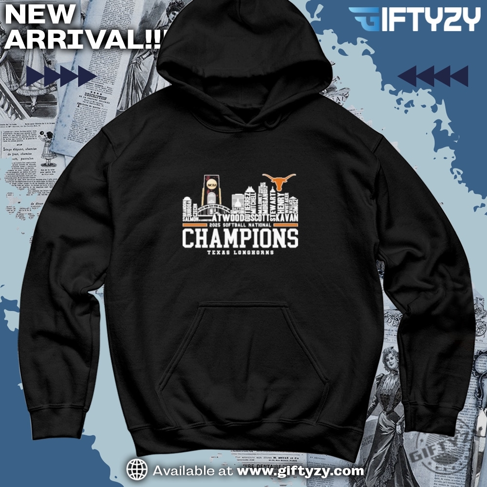 Texas Longhorns Skyline 2025 Ncaa Softball National Champions Players Name Shirt