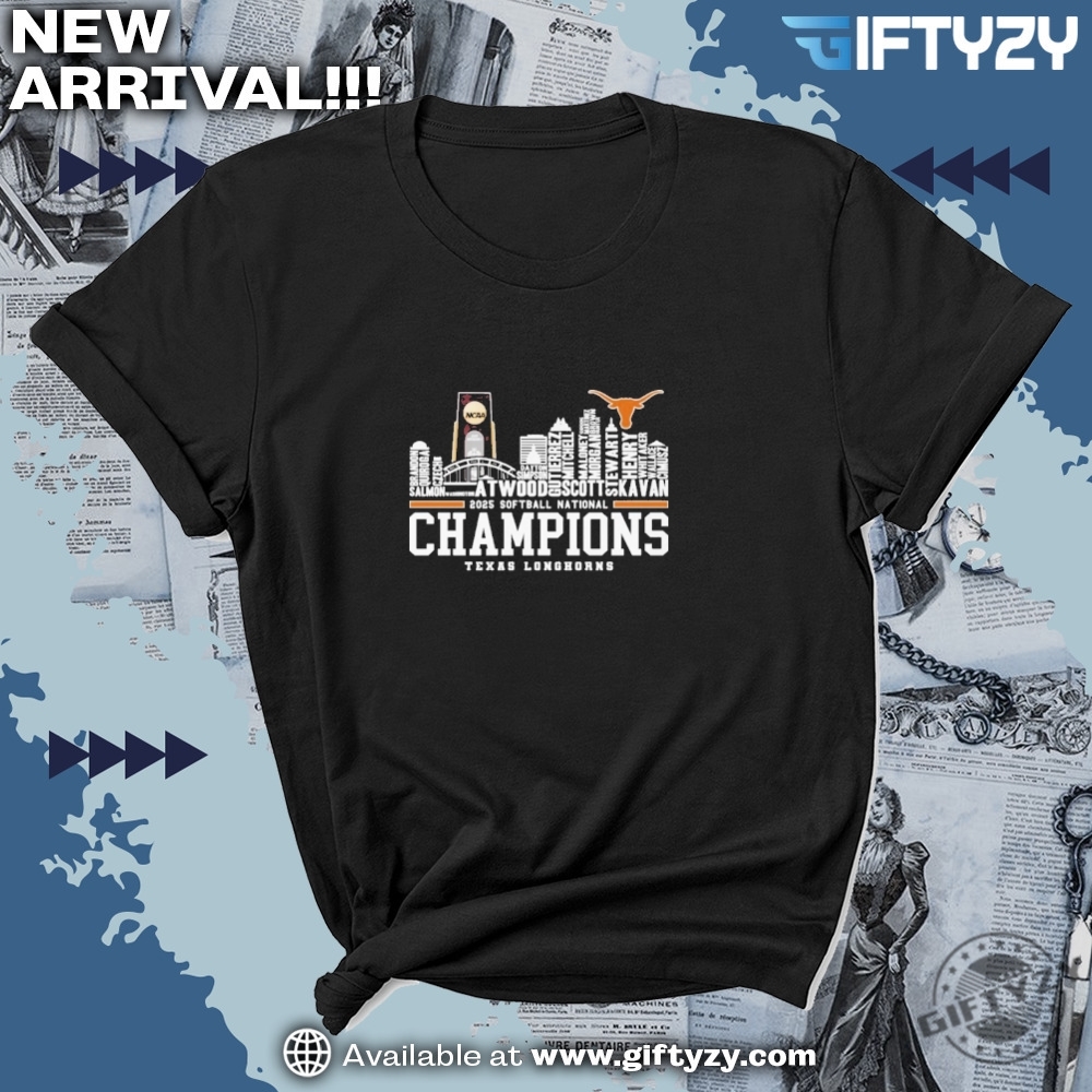 Texas Longhorns Skyline 2025 Ncaa Softball National Champions Players Name Shirt 7 Texas Longhorns Skyline 2025 NCAA Softball National Champions Players Name Shirt