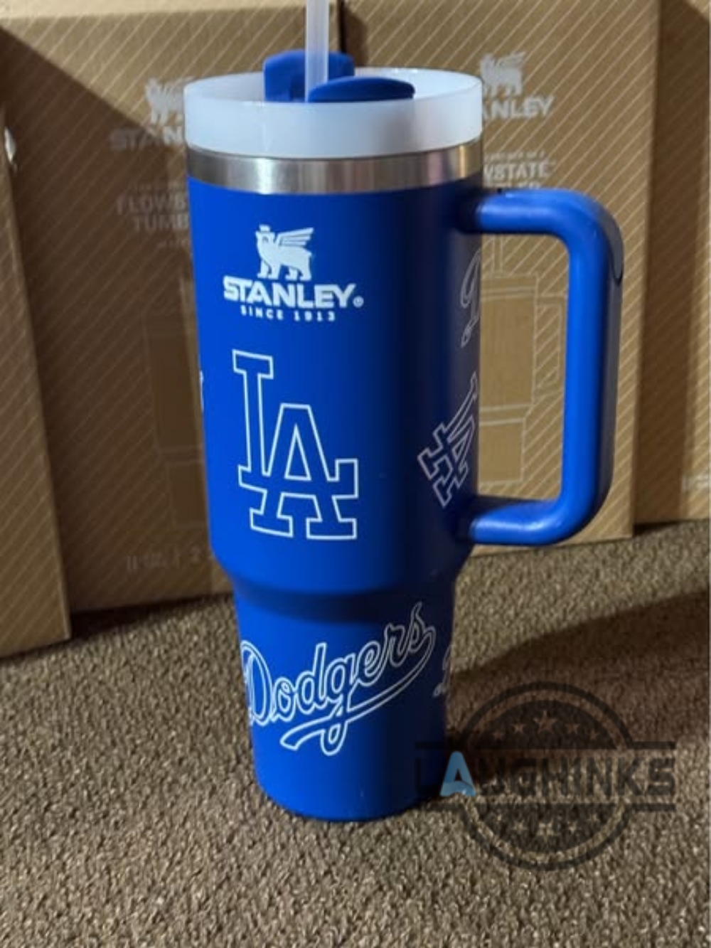 Stanley La Dodgers 40Oz Tumbler Dupe Denim Blue With Opaque Lid 13 Stanley LA Dodgers 40oz Tumbler Dupe Denim Blue with Opaque Lid