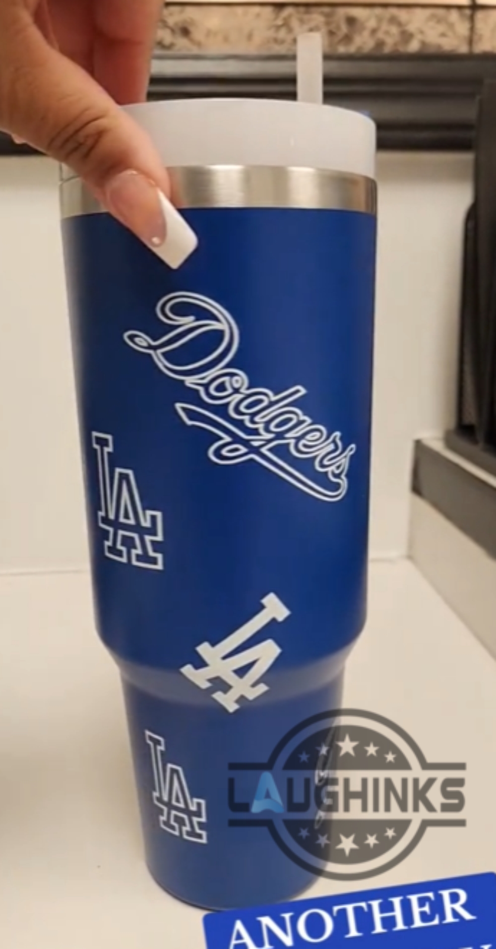 Stanley La Dodgers 40Oz Tumbler Dupe Denim Blue With Opaque Lid 14 Stanley LA Dodgers 40oz Tumbler Dupe Denim Blue with Opaque Lid