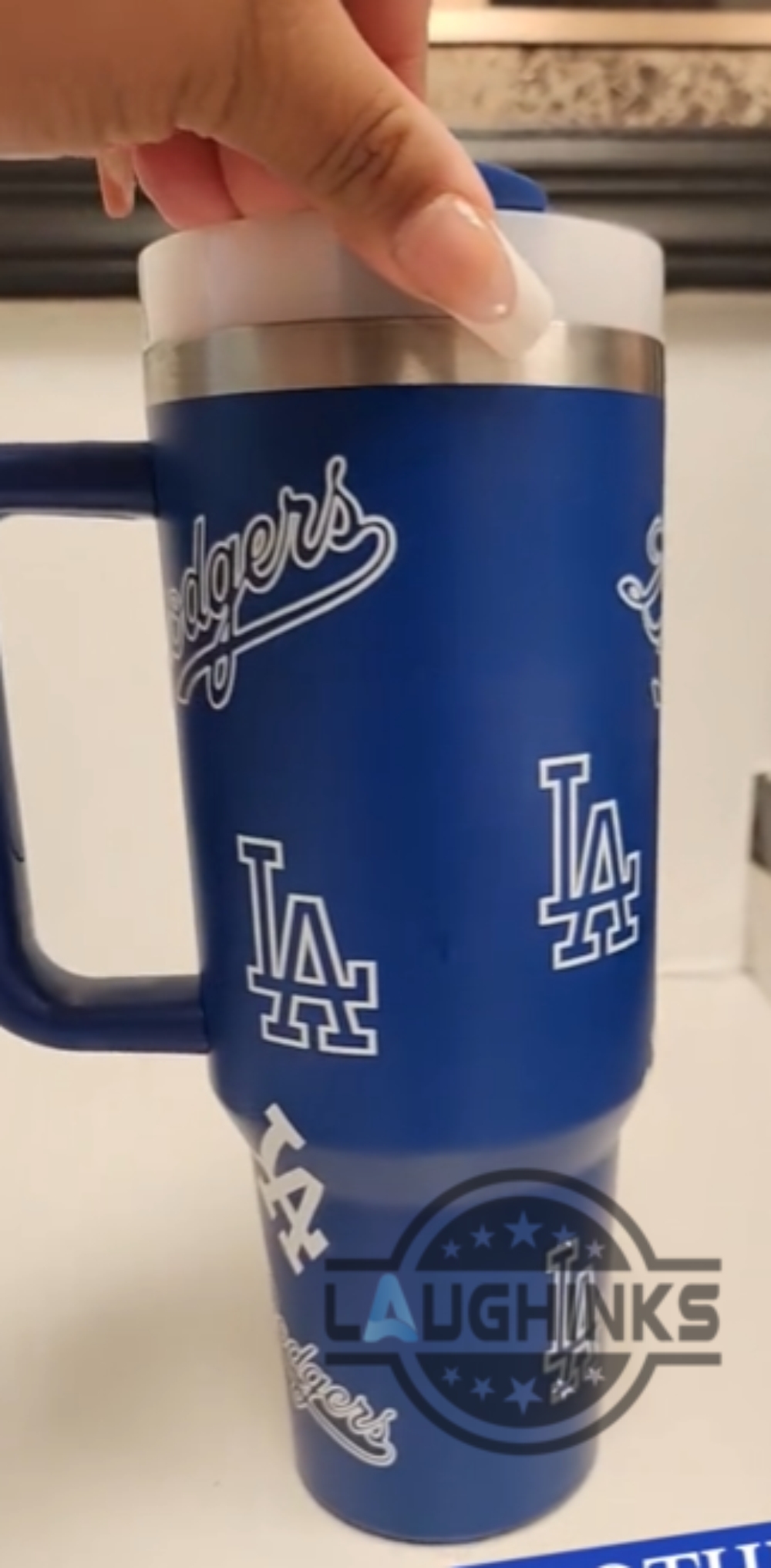 Stanley La Dodgers 40Oz Tumbler Dupe Denim Blue With Opaque Lid 15 Stanley LA Dodgers 40oz Tumbler Dupe Denim Blue with Opaque Lid
