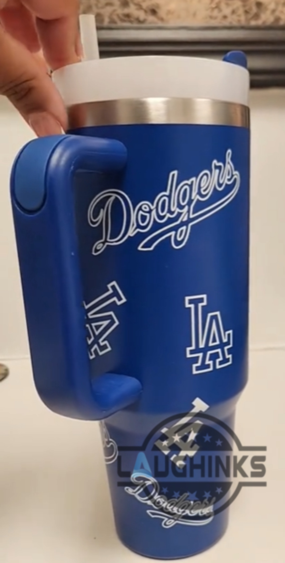 Stanley La Dodgers 40Oz Tumbler Dupe Denim Blue With Opaque Lid 16 Stanley LA Dodgers 40oz Tumbler Dupe Denim Blue with Opaque Lid