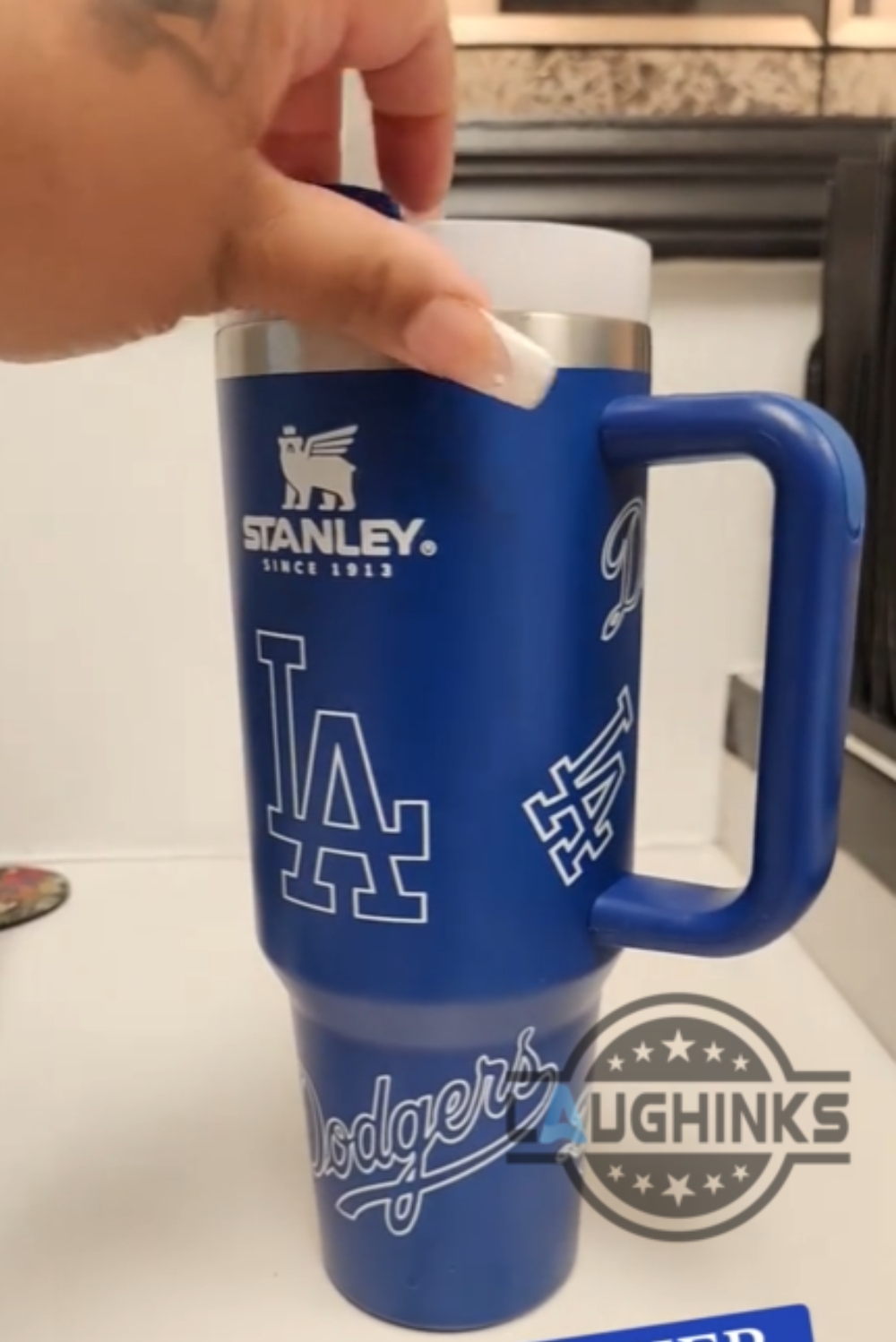Stanley La Dodgers 40Oz Tumbler Dupe Denim Blue With Opaque Lid 17 Stanley LA Dodgers 40oz Tumbler Dupe Denim Blue with Opaque Lid