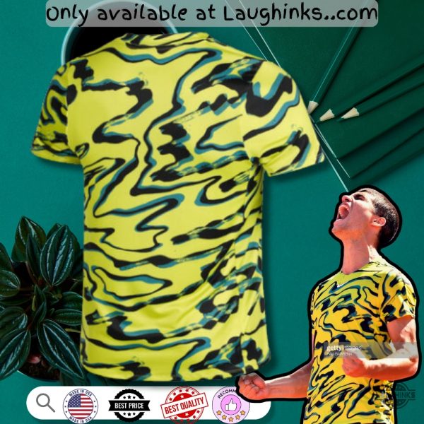 nike yellow carlos alcaraz 2023 madrid rome tennis crew shirt full printed