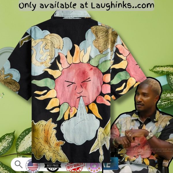 scott black floral print hawaiian shirt on access hollywood