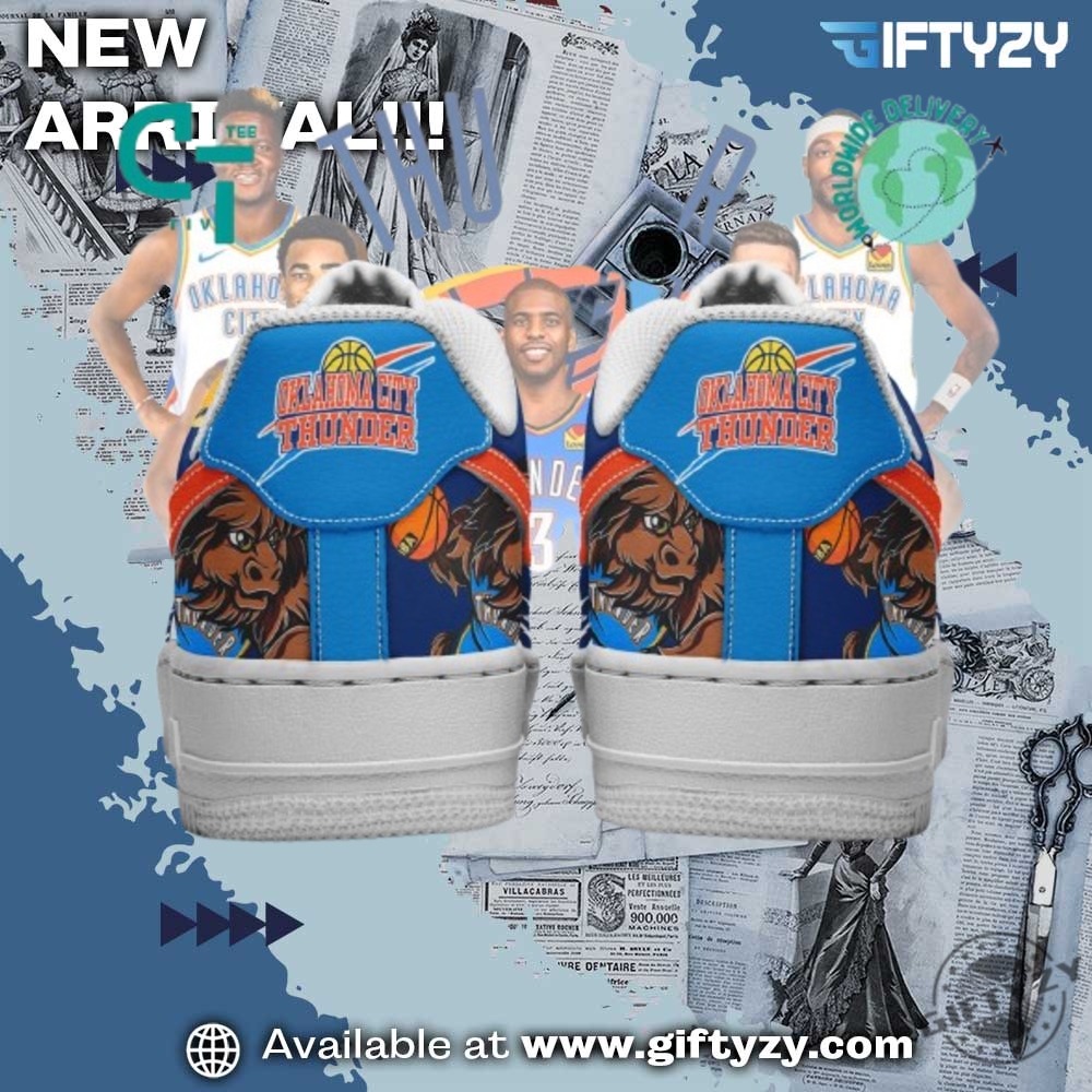 Oklahoma City Thunder Nba Thunder Up Limited Edition Air Force 1 Sneaker Vintage Unisex Shoes 5 Oklahoma City Thunder NBA Thunder Up Limited Edition Air Force 1 Sneaker Vintage Unisex Shoes