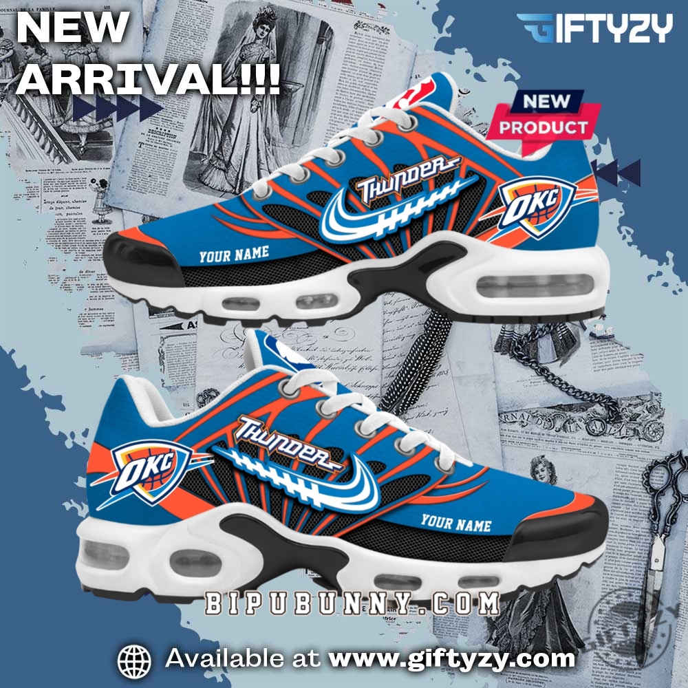 NBA hottest shoes for fan 6 Oklahoma City Thunder Nba 2025 Custom 3D Air Max Vintage Unisex Sneakers
