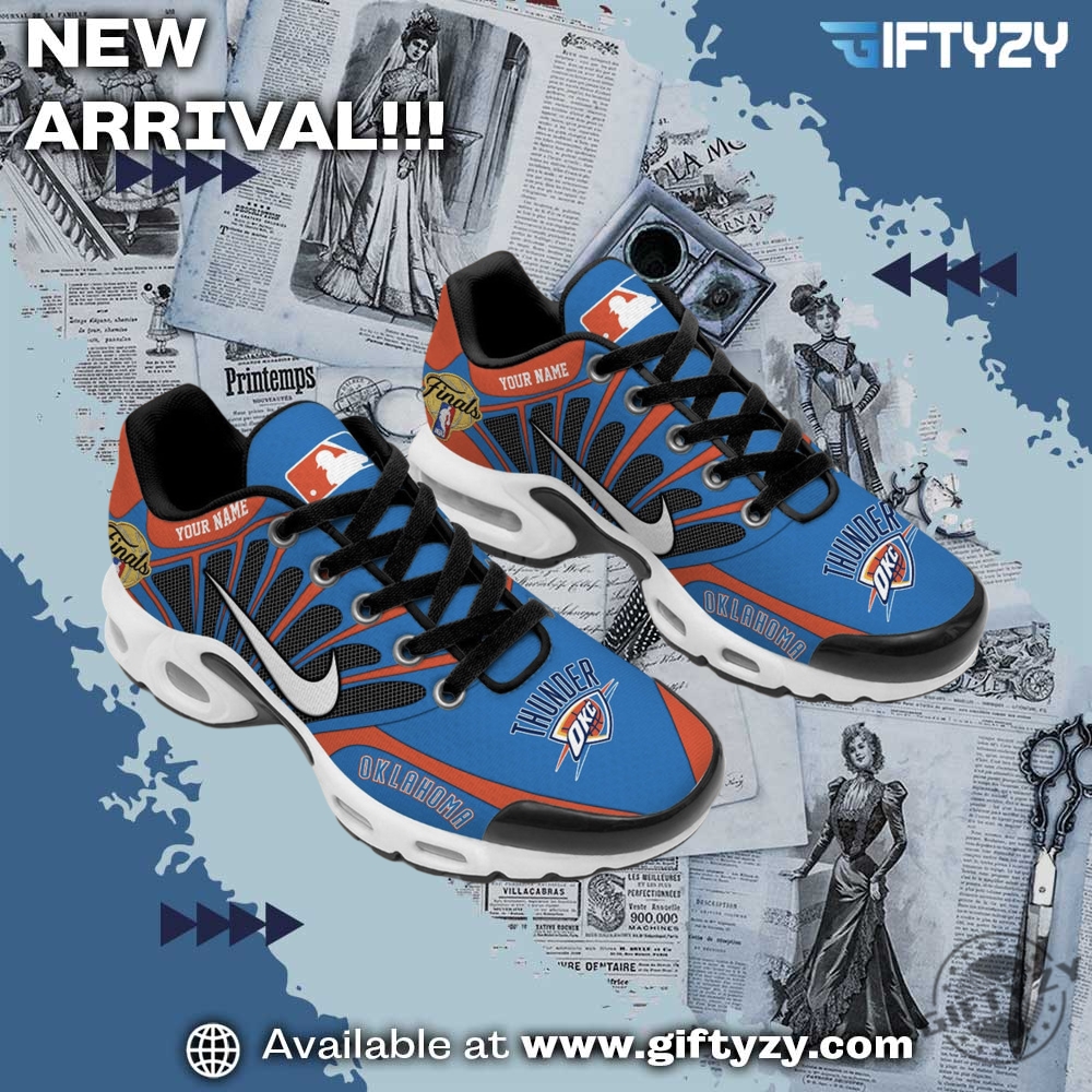 NBA hottest shoes for fan 7 Nba Basketball Oklahoma City Thunder 2025 Final Custom Name Air Max Vintage Unisex Shoes