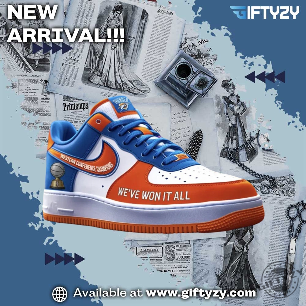 NBA hottest shoes for fan 8 Nba Oklahoma City Thunder Okc Western Conference Champions Air Force Shoes