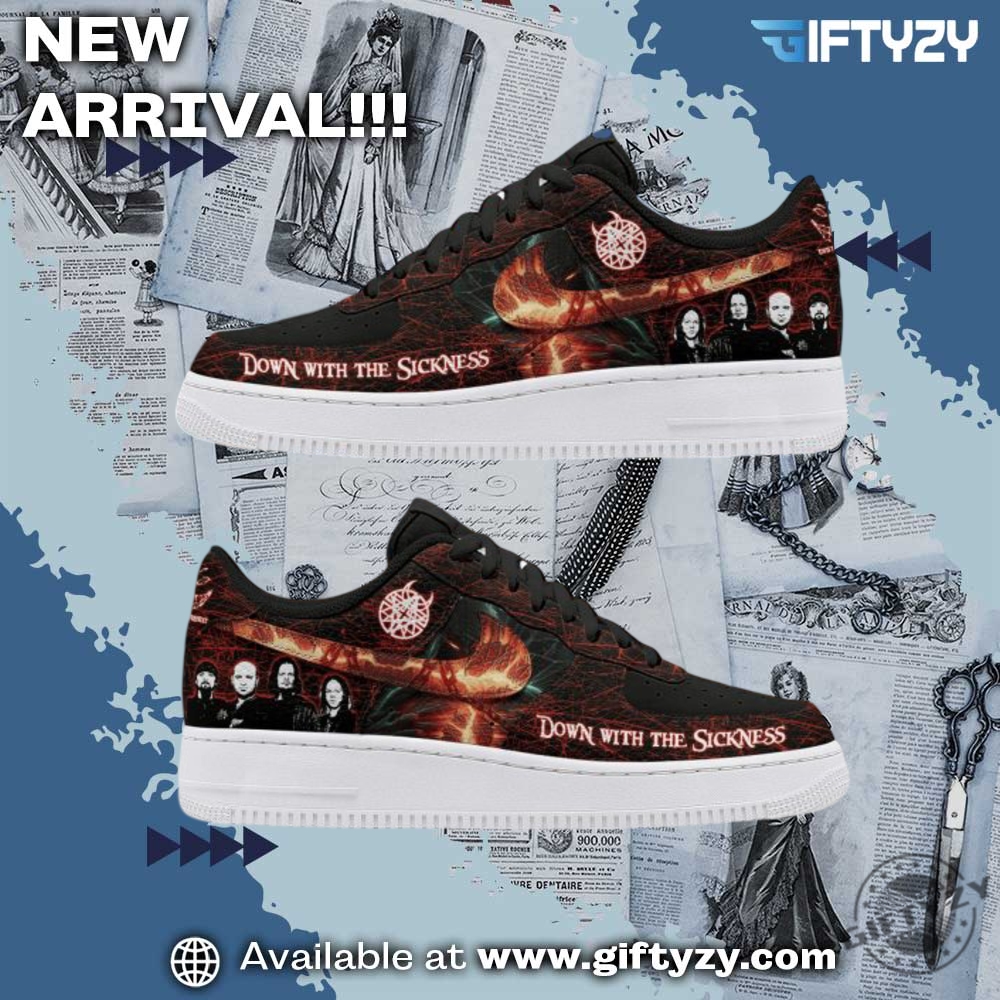 NBA hottest shoes for fan 9 Disturbed Down With The Sickness Air Force 1 Shoes