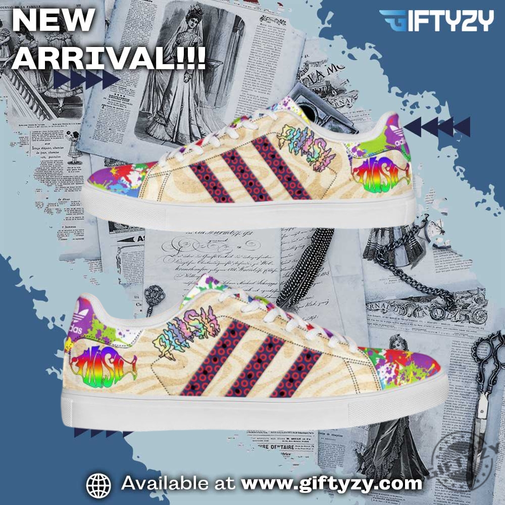 NBA hottest shoes for fan 12 Phish Split Open And Melt Graphic Stan Smith Shoes