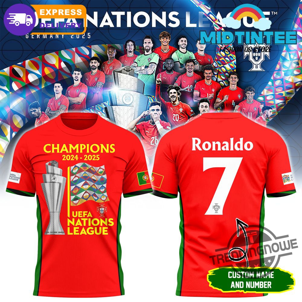 Cristiano Ronaldo Portugal Uefa Nations League Champions 2025 Shirt trendingnowe 3