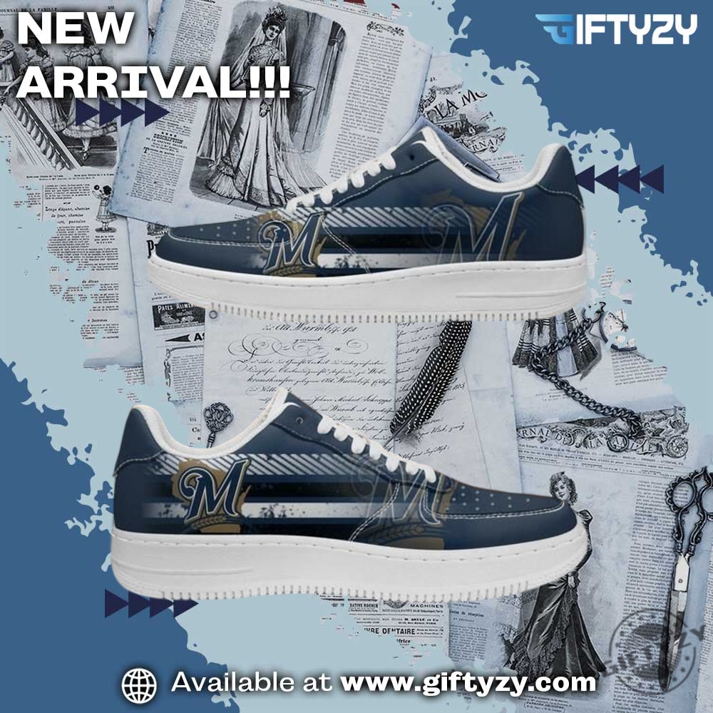 MLB Baseball Gift For Fan 11 Milwaukee Brewers Mlb Af1 Baseball Human Race Shoes For Men Women
