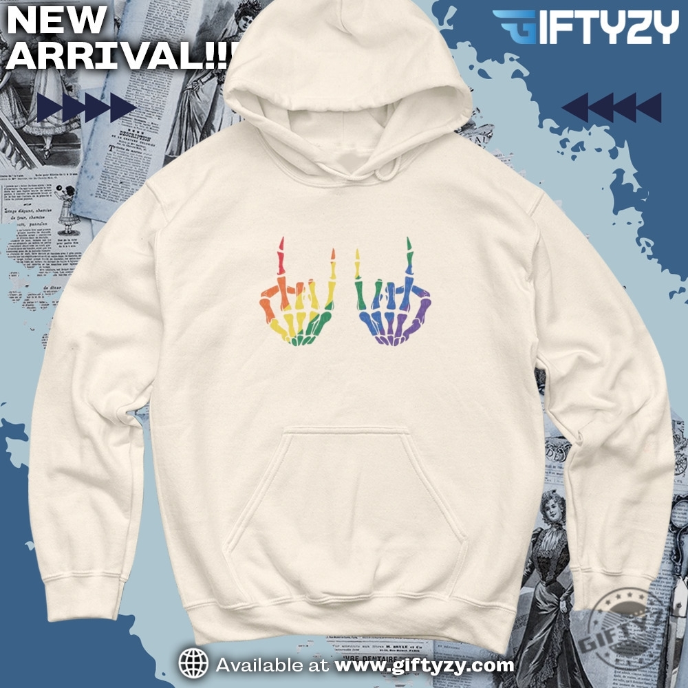 Lgbt Tee Pride Hoodie Rainbow Pride Skeleton Shirt 5 LGBT Tee Pride Hoodie Rainbow Pride Skeleton Shirt
