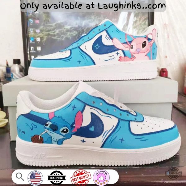 stitch and angel custom air force 1 nike sneakers shoes