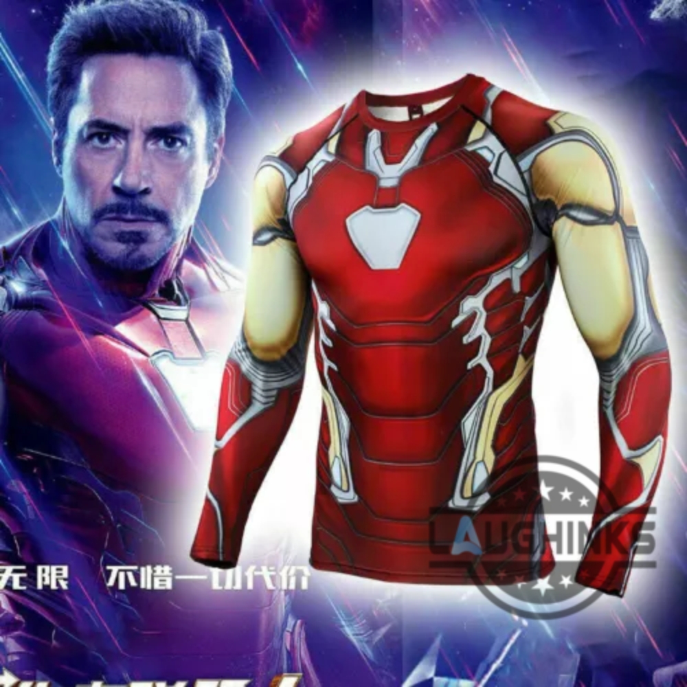 Marvel Endgame Iron Man Cosplay Costume Tony Stark Compression Shirt 11 Marvel Endgame Iron Man Cosplay Costume Tony Stark Compression Shirt