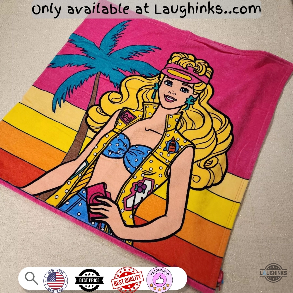 California Dream Barbie Beach Towel Pink New Printed 9 California Dream Barbie Beach Towel Pink NEW printed