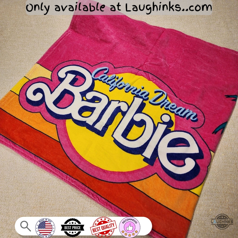 California Dream Barbie Beach Towel Pink New Printed 10 California Dream Barbie Beach Towel Pink NEW printed