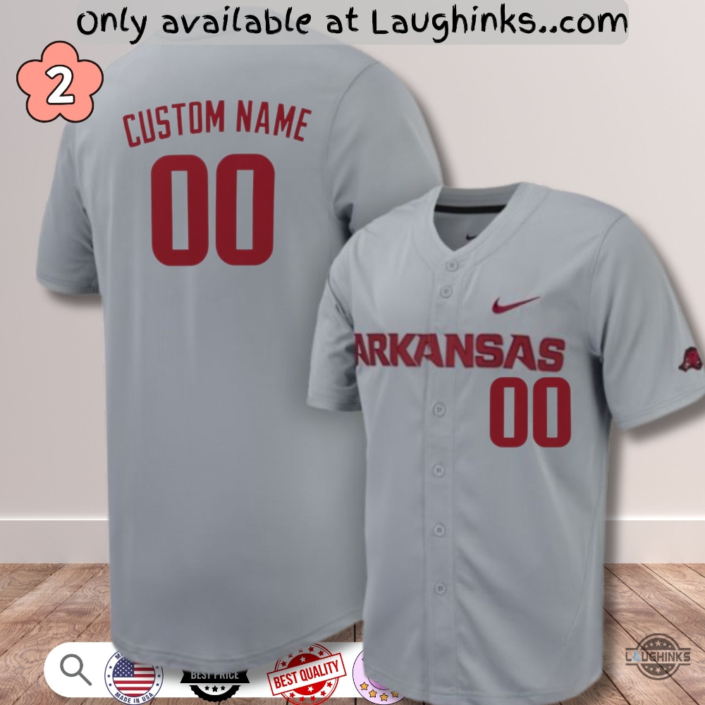 Personalized Nike Arkansas Razorbacks Replica Baseball Jersey Shirt 5 Personalized Nike Arkansas Razorbacks Replica Baseball Jersey Shirt