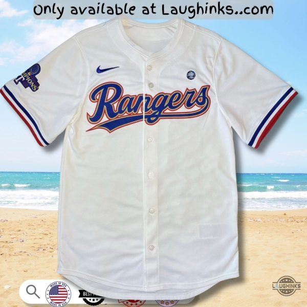 nike texas rangers 2023 world series champions gold jersey custom name and number full printed laughinks 2 1