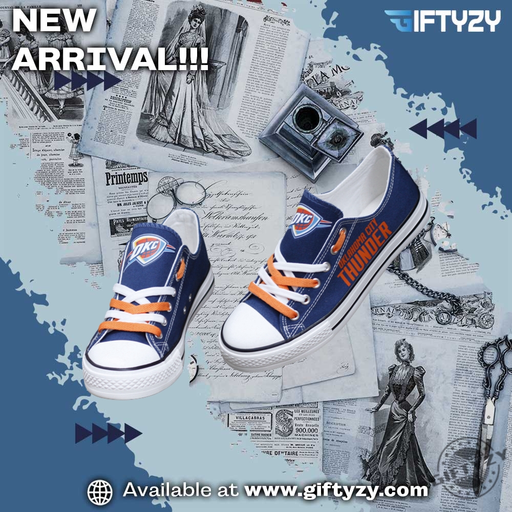 Oklahoma City Okc Thunder Shoes Converse Low Top 4 Oklahoma City OKC Thunder shoes converse Low Top