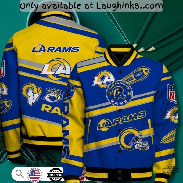 los angeles rams aop varsity baseball jacket