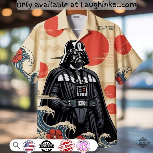 darth vader japanese star wars hawaiian shirt may the force be with you