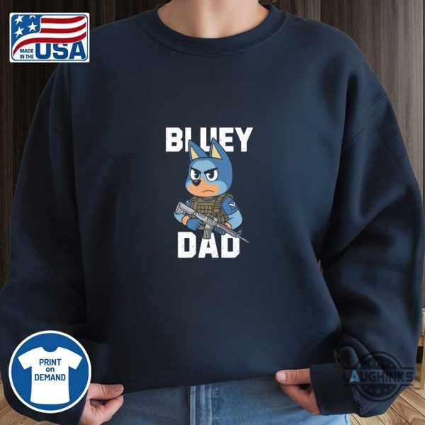 bluey dad military 4th of july shirt
