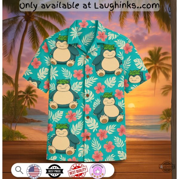 pokemon snorlax aloha summer hawaiian shirt