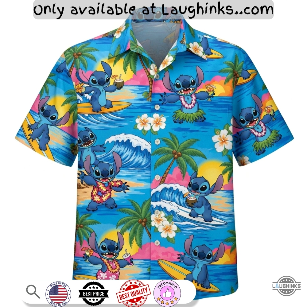 Stitch Surfing Aloha Hawaiian Shirt 6 Stitch Surfing Aloha Hawaiian Shirt