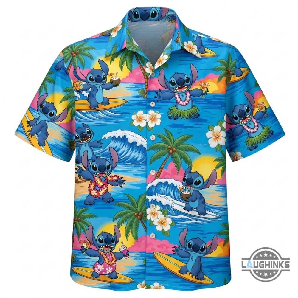 Stitch Surfing Aloha Hawaiian Shirt 7 Stitch Surfing Aloha Hawaiian Shirt