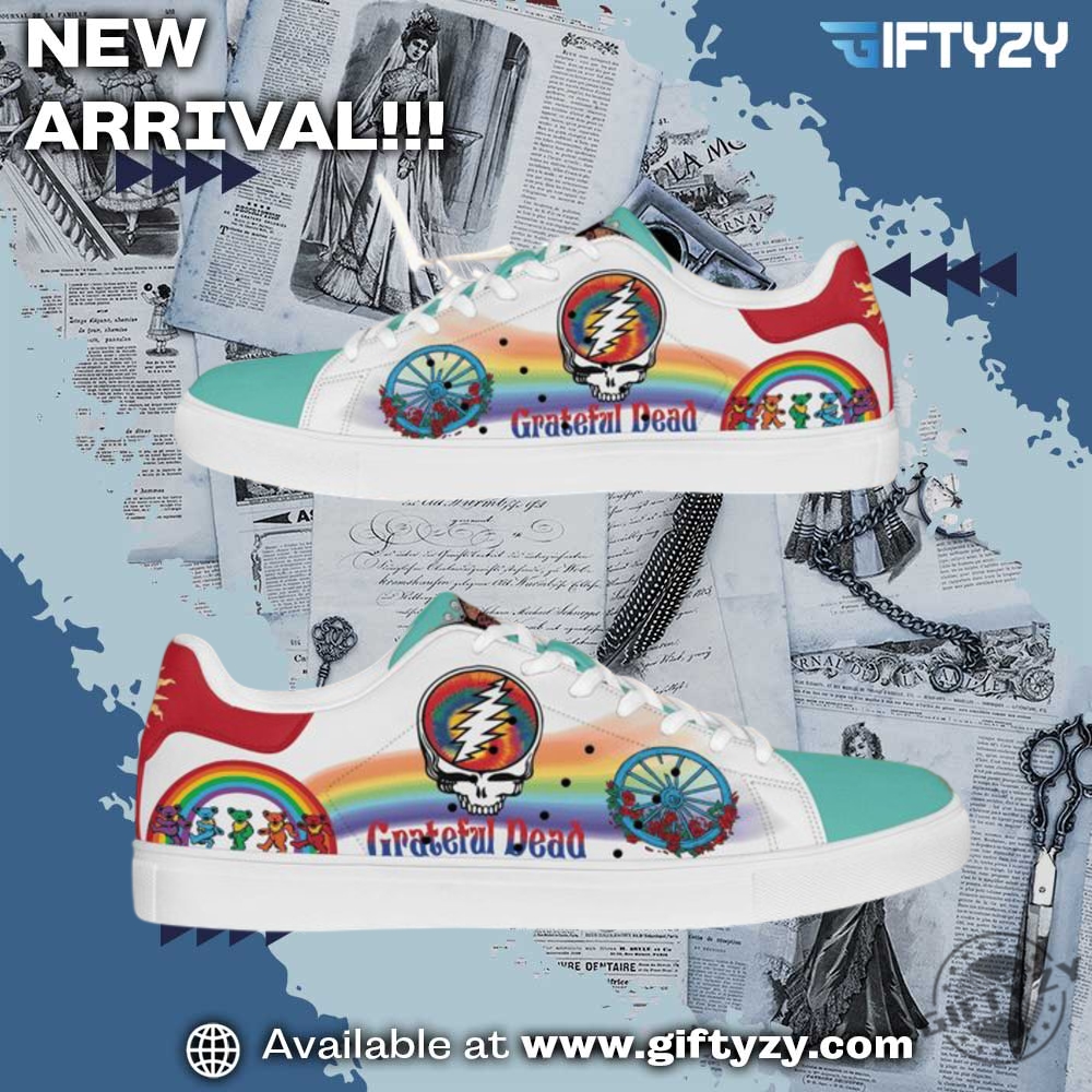Liberal Feminist American Shirt, Music Graphic Trendy Shoes 13 Grateful Dead Friend Of The Devil Fan Aura Custom Stan Smith Shoes