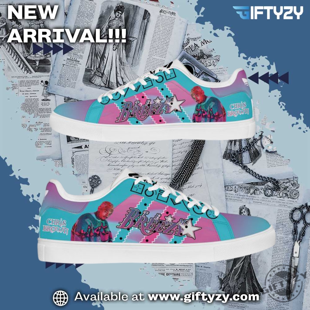 Liberal Feminist American Shirt, Music Graphic Trendy Shoes 15 Chris Brown Breezy Custom Stan Smith Shoes