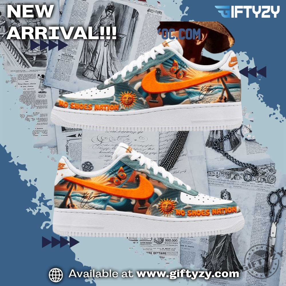 Liberal Feminist American Shirt, Music Graphic Trendy Shoes 17 In The Beach No Shoes Nation Kenny Chesney Air Force 1 Shoes