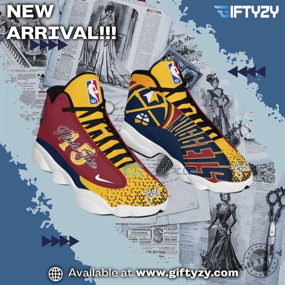 Liberal Feminist American Shirt, Music Graphic Trendy Shoes 25 Nba Nikola Jokic Denver Nuggets Signature Air Jordan 13 Sneakers