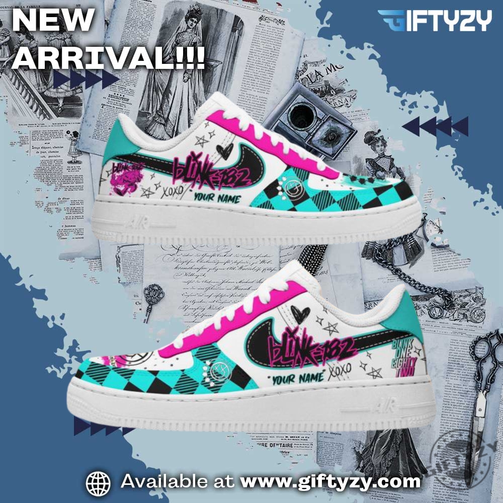 Anti ICE No Human is Illegal Shirt, Music Custom Shoes 13 Blink182 Music Forever Love Fan Air Force 1 Shoes