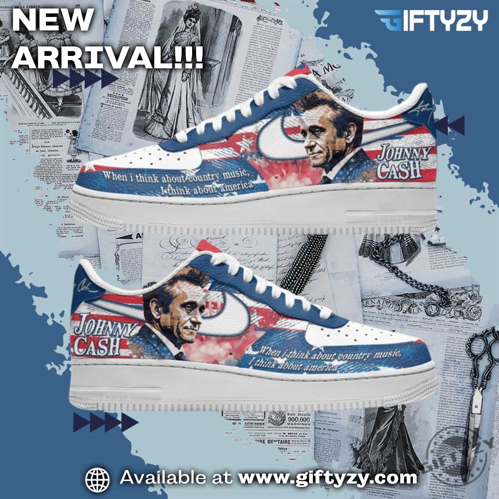Johnny Cash About Country Music I Think About America Custom Air Force 1 Shoes giftyzy 1