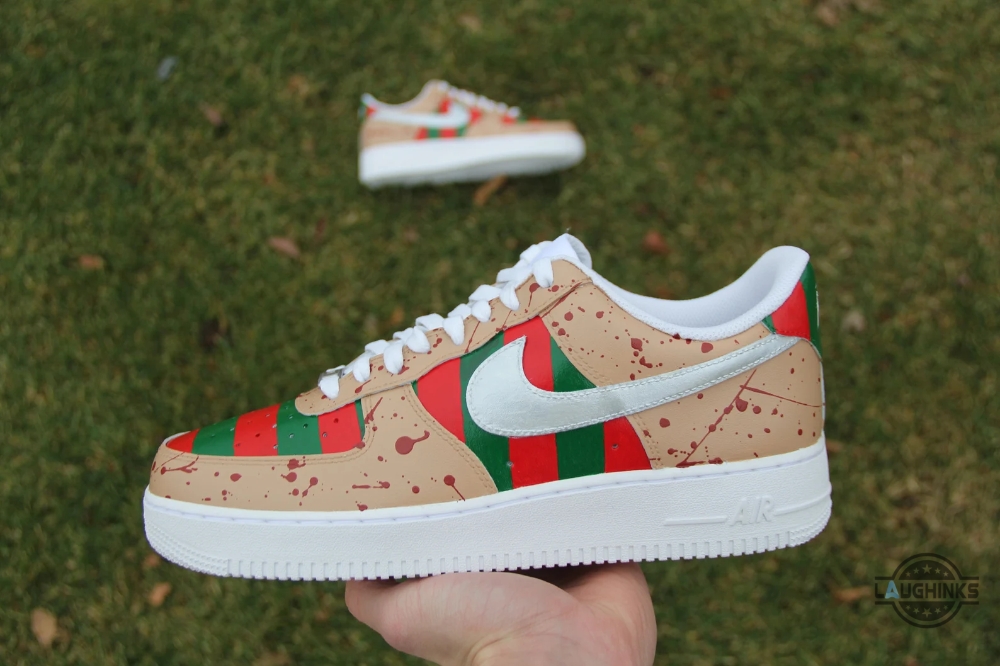 Freddy Kruger Custom Low Nike Air Force 1 Sneaker Shoes 10 Freddy Kruger Custom Low Nike Air Force 1 Sneaker shoes