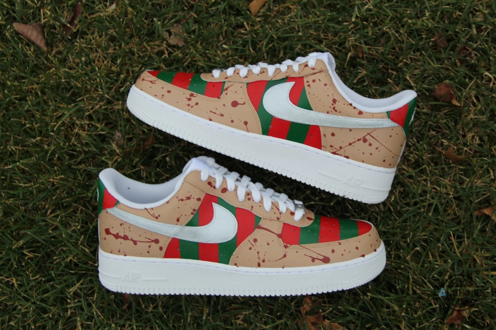 Freddy Kruger Custom Low Nike Air Force 1 Sneaker Shoes 11 Freddy Kruger Custom Low Nike Air Force 1 Sneaker shoes