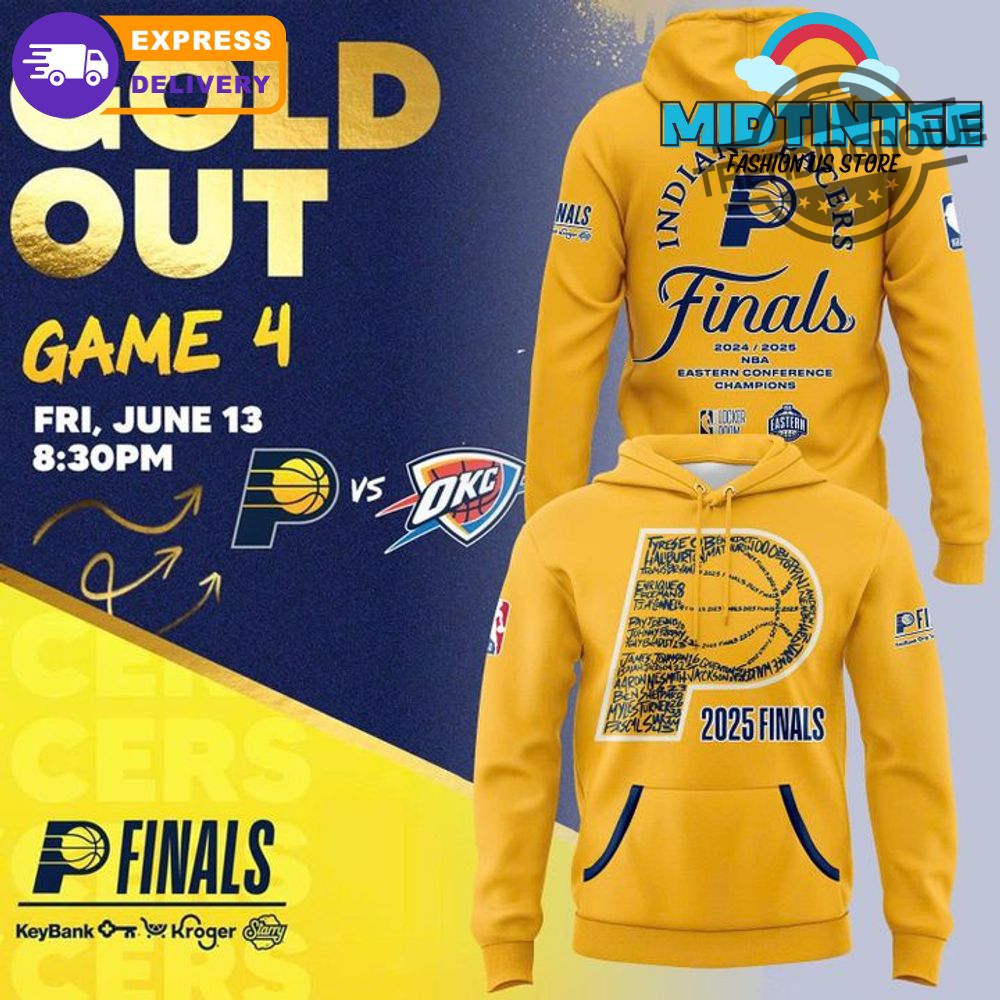Indiana Pacers Gold Out Gainbridge Fieldhouse Game 4 2025 Finals Hoodie trendingnowe 3