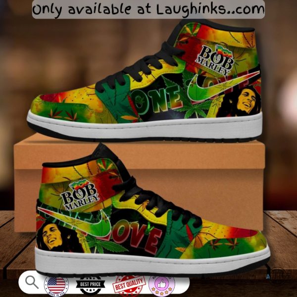 bob marley custom air jordan 1 3d printed hightop sneakers shoes