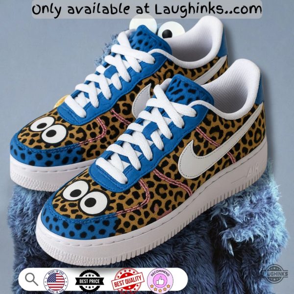 nike sesame street cookie monster custom 3d air force 1 sneakers shoes