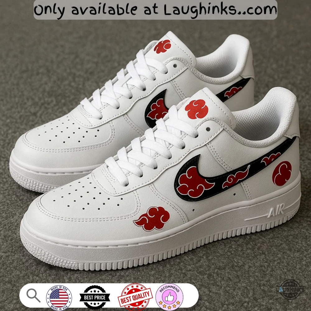 Naruto Akatsuki Cloud Custom Air Force 1 Sneakers Shoes 5 Naruto Akatsuki Cloud Custom Air Force 1 Sneakers Shoes