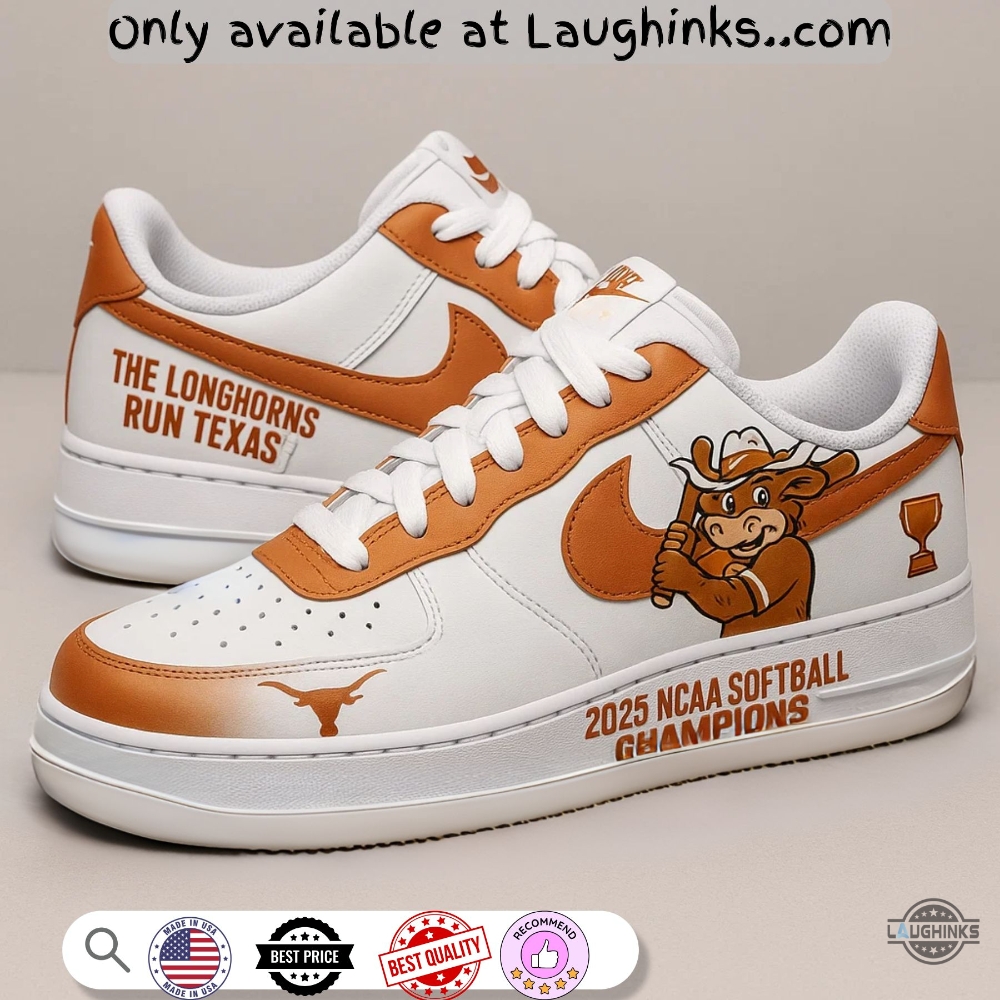 Texas Longhorns 2025 Ncaa Softball Champions Custom Air Force 1 Shoes 5 Texas Longhorns 2025 NCAA Softball Champions Custom Air Force 1 shoes