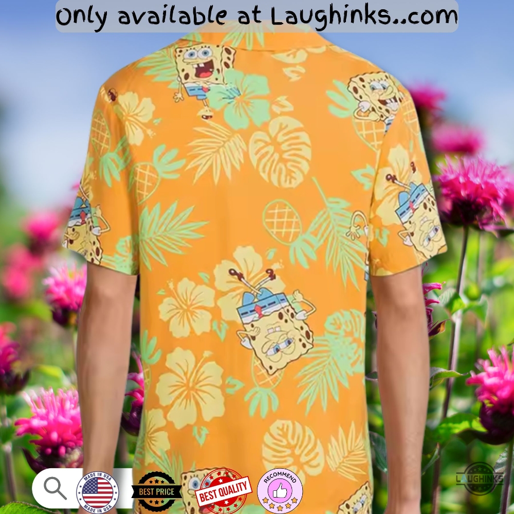 Nickelodeon Spongebob Squarepants Aloha Orange Hawaiian Shirt 7 Nickelodeon Spongebob Squarepants Aloha Orange Hawaiian Shirt