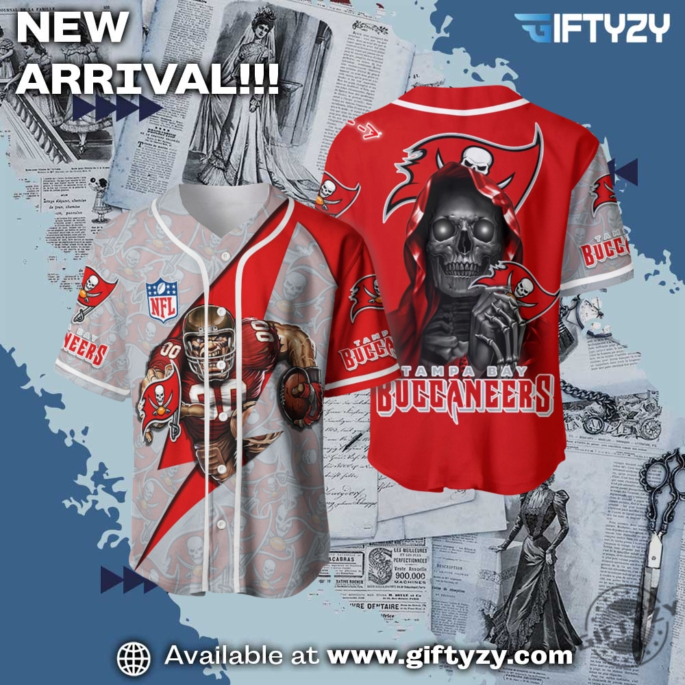 NFL, anime Jersey gift for fan 8 Nfl Tampa Bay Buccaneers Skull Custom Name Baseball Jersey