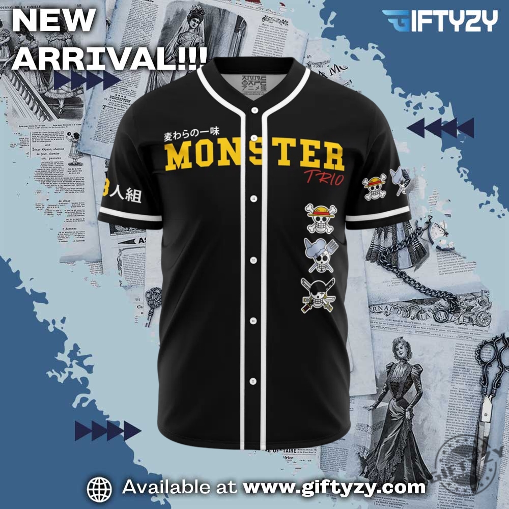 Monster Trio One Piece Anime Personalized Baseball Jersey 5 monster trio one piece anime Personalized Baseball Jersey